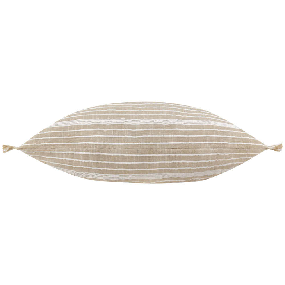 Striped Cream Cushions - Tide Textured Stripe Polyester Filled Cushion Natural Yard
