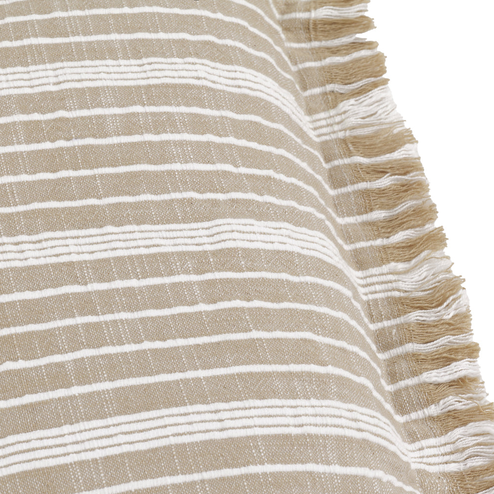 Striped Cream Cushions - Tide Textured Stripe Polyester Filled Cushion Natural Yard