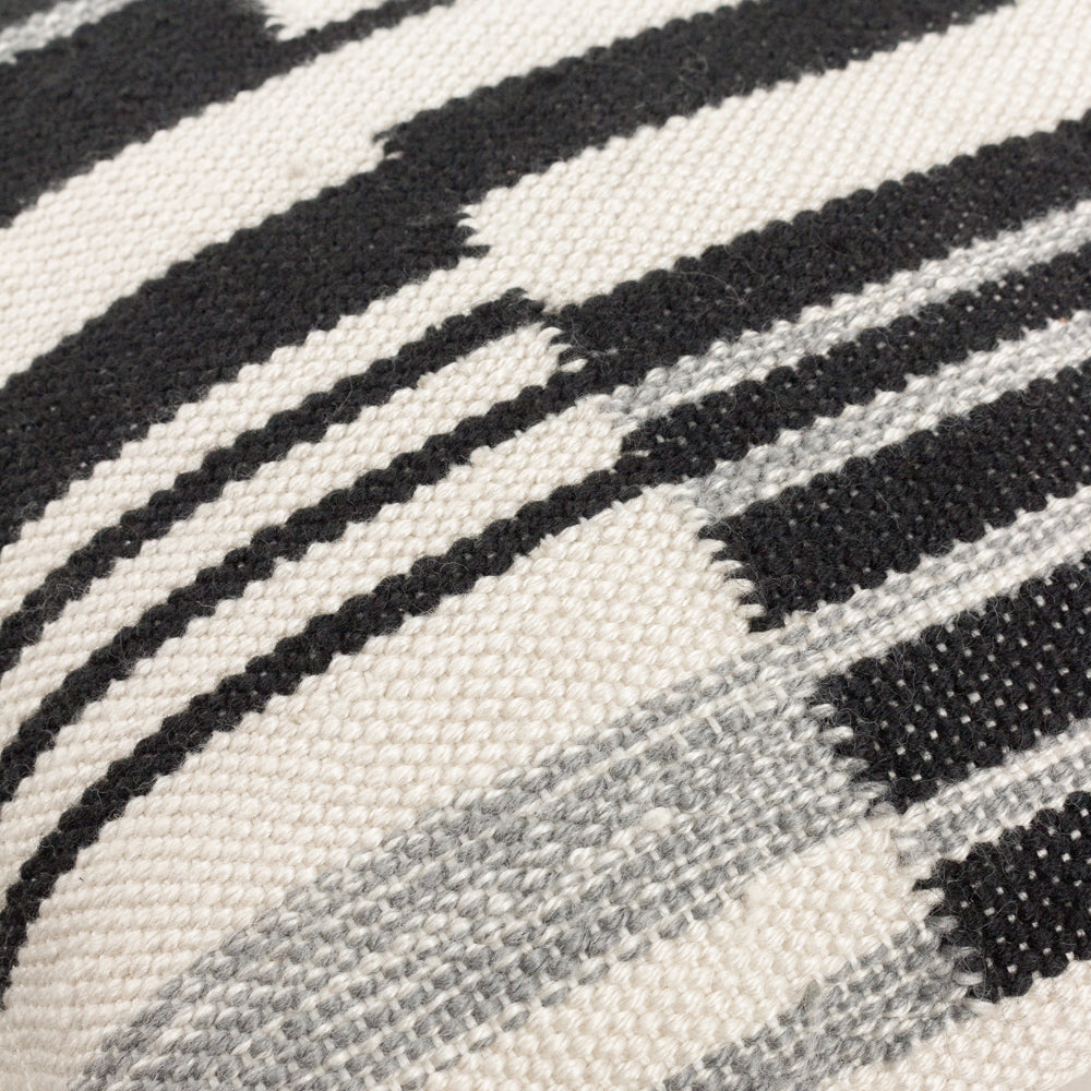 Striped Black Cushions - Torode Woven Polyester Filled Cushion Black Yard