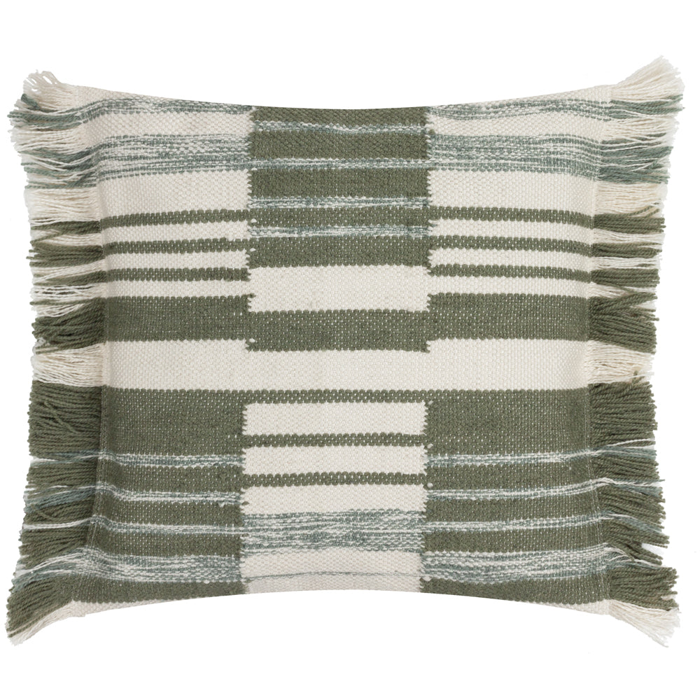 Striped Green Cushions - Torode Woven Polyester Filled Cushion Sage Yard