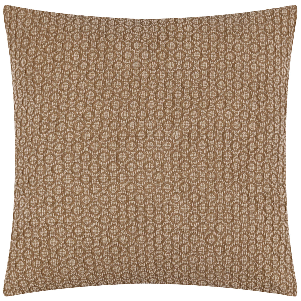 Geometric Beige Cushions - Tryfan Textured Cotton Polyester Filled Cushion Biscuit Yard