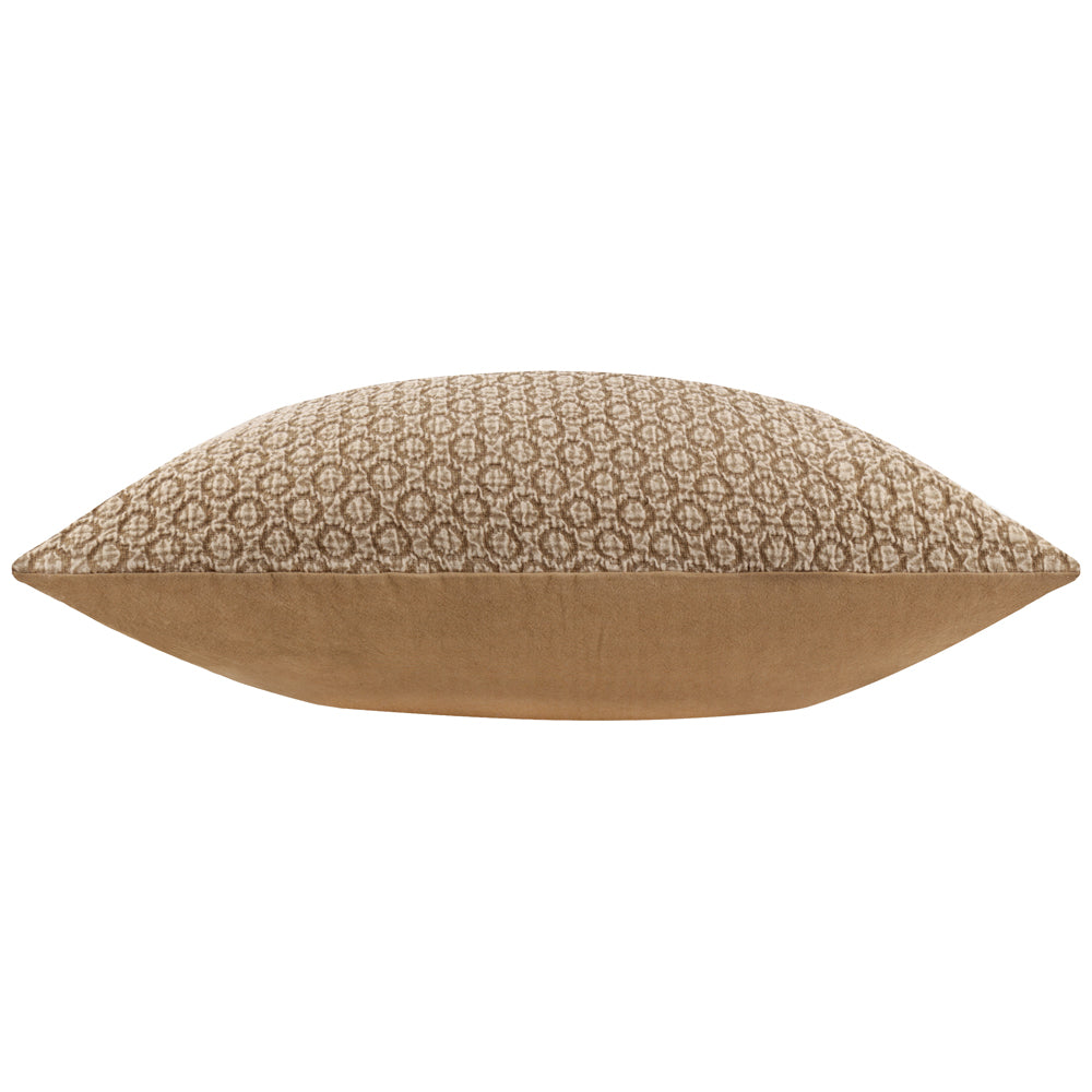 Geometric Beige Cushions - Tryfan Textured Cotton Polyester Filled Cushion Biscuit Yard