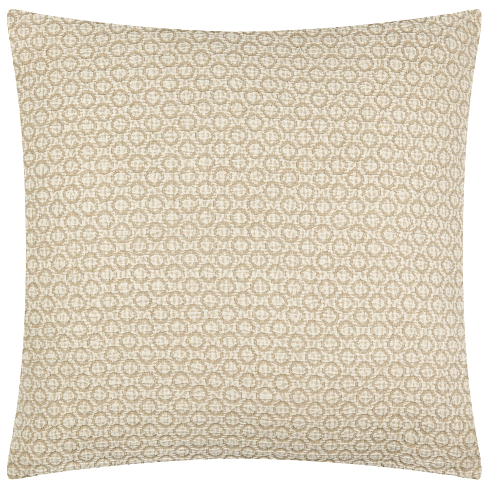 Geometric Cream Cushions - Tryfan Textured Cotton Polyester Filled Cushion Natural Yard