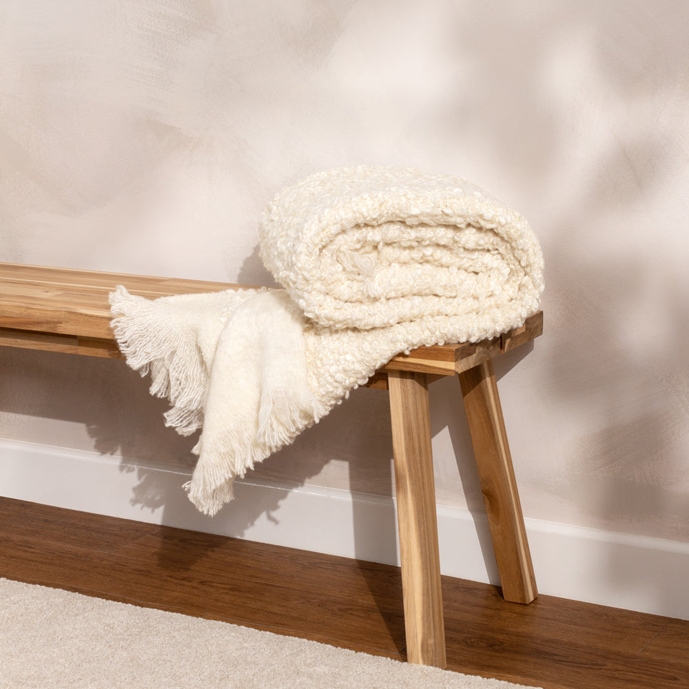 Plain White Throws - Ulsmere Throw Ecru Yard