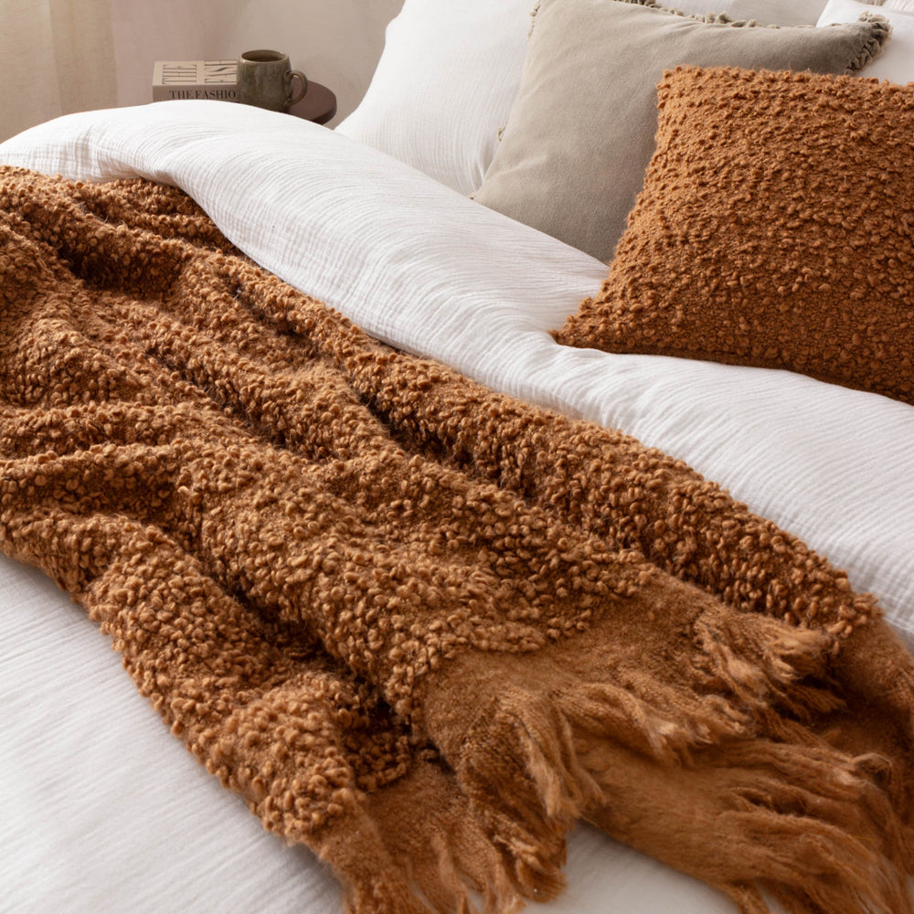Plain Orange Throws - Ulsmere Throw Ginger Yard