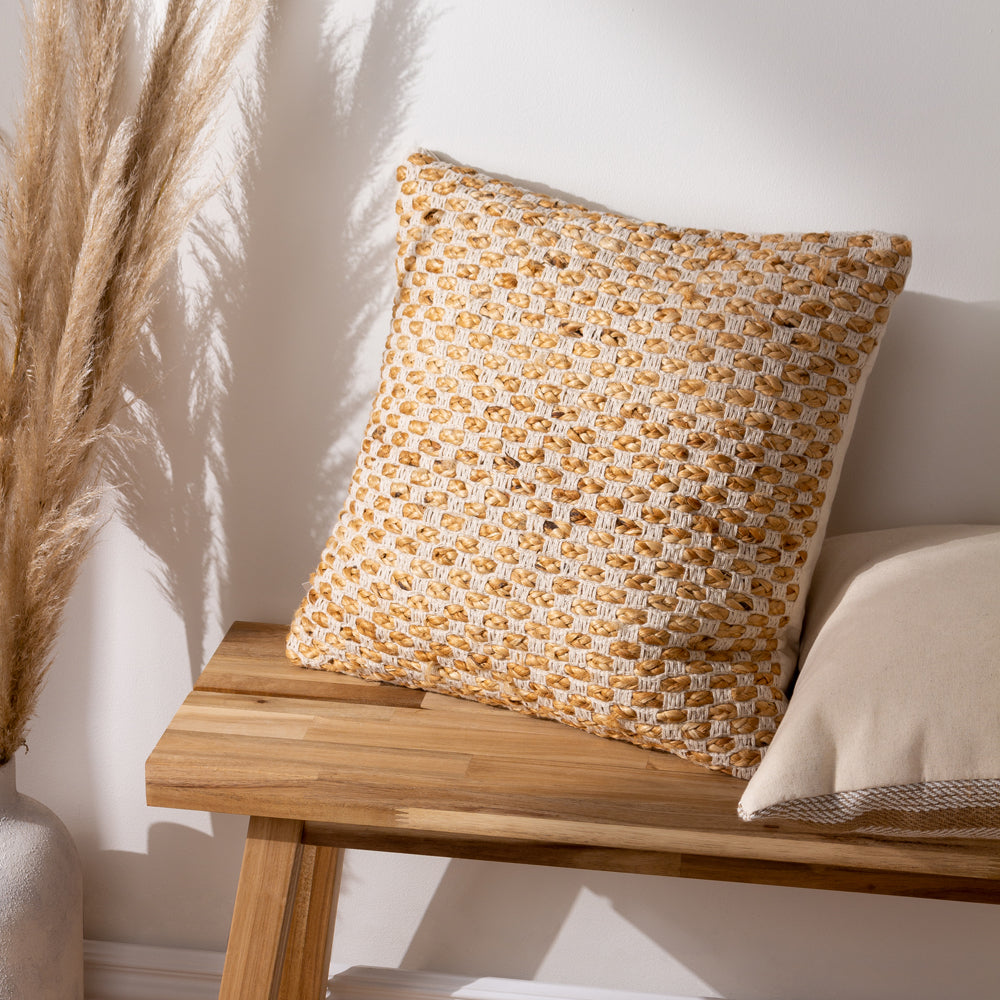 Global Beige Cushions - Wikka Jute Woven Cushion Cover Natural Yard
