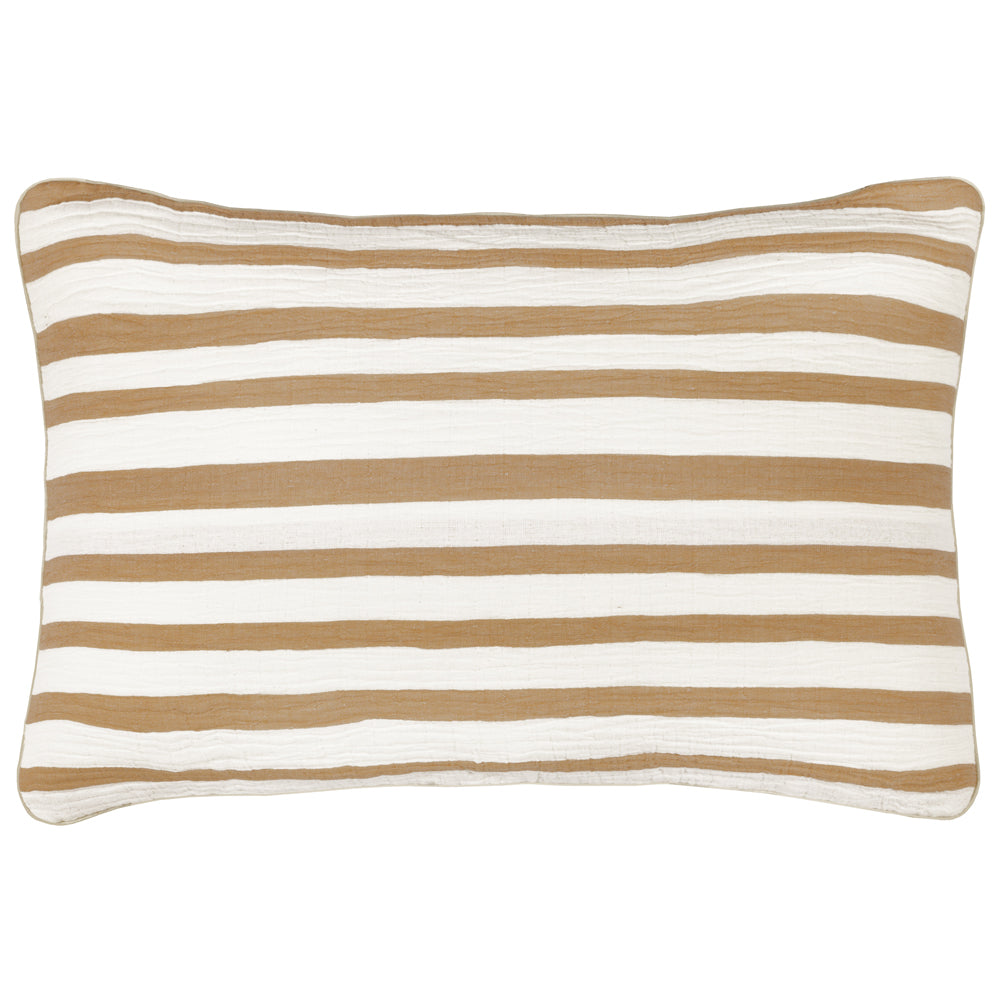Woven Stripe Cotton Cushion Cinnamon