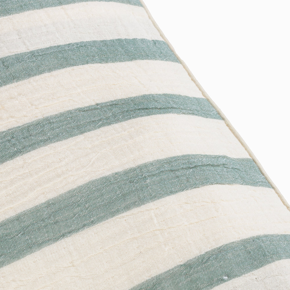 Striped Green Cushions - Woven Stripe Cotton Polyester Filled Cushion Eucalyptus Yard