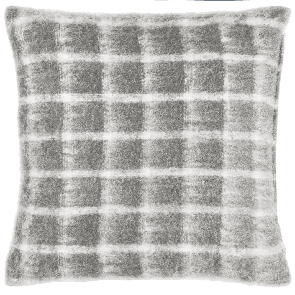 Check Grey Cushions - Yarrow Check Cushion Cover Flint Grey Yard