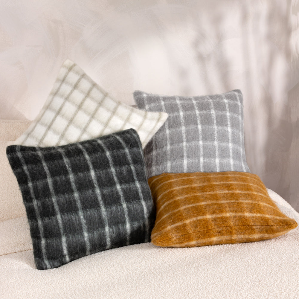 Check Orange Cushions - Yarrow Check Cushion Cover Ginger Yard