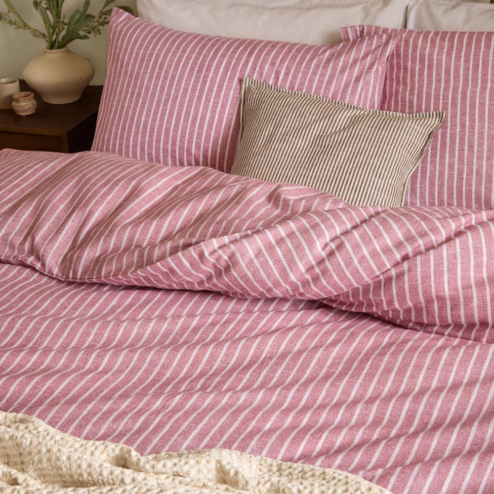 Striped Grey Bedding - Holme Stripe Brushed Cotton Duvet Cover Set Rosewood Yard