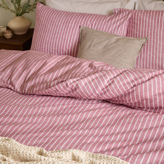 Striped Grey Bedding - Holme Stripe Brushed Cotton Duvet Cover Set Rosewood Yard