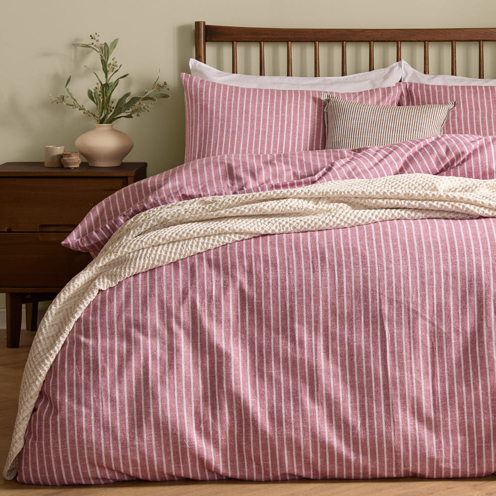 Striped Grey Bedding - Holme Stripe Brushed Cotton Duvet Cover Set Rosewood Yard