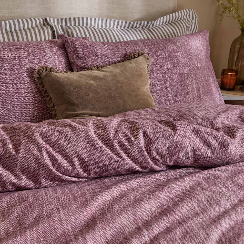 Harris Brushed Cotton Duvet Cover Set Beetroot