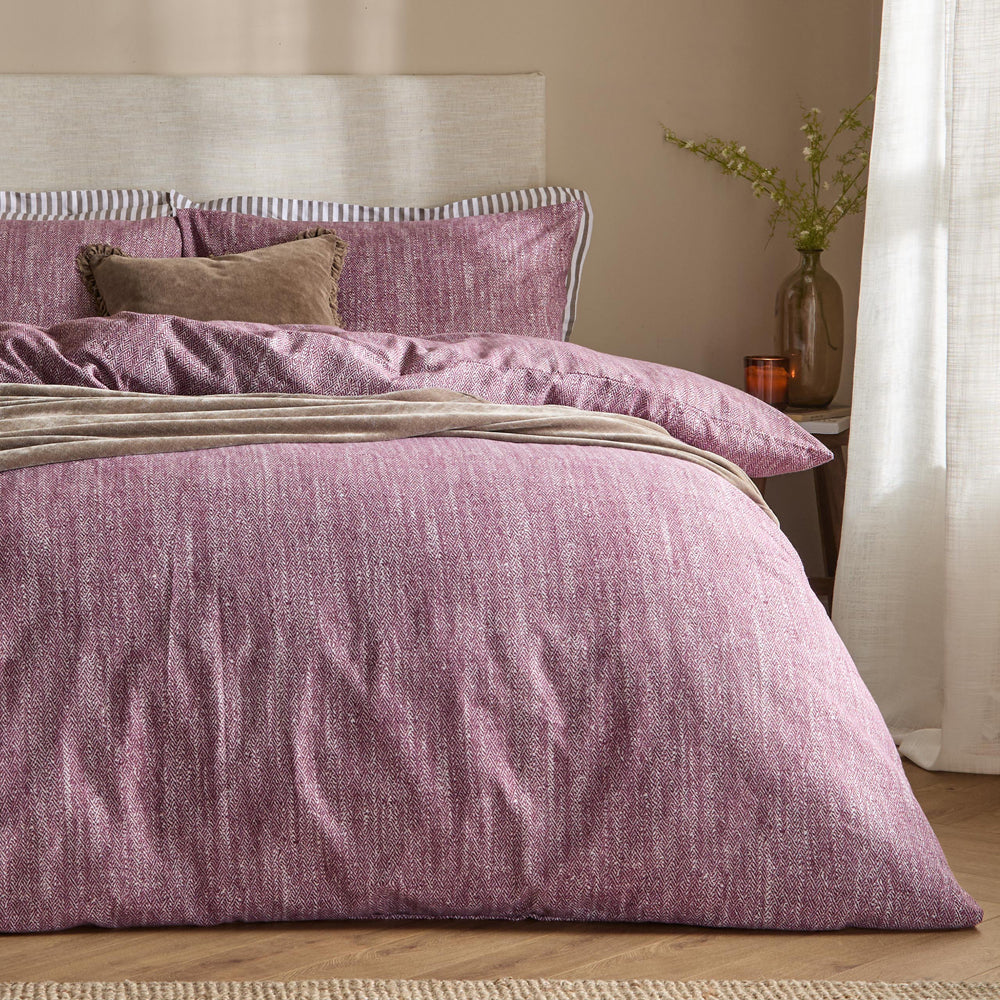 Harris Brushed Cotton Duvet Cover Set Beetroot