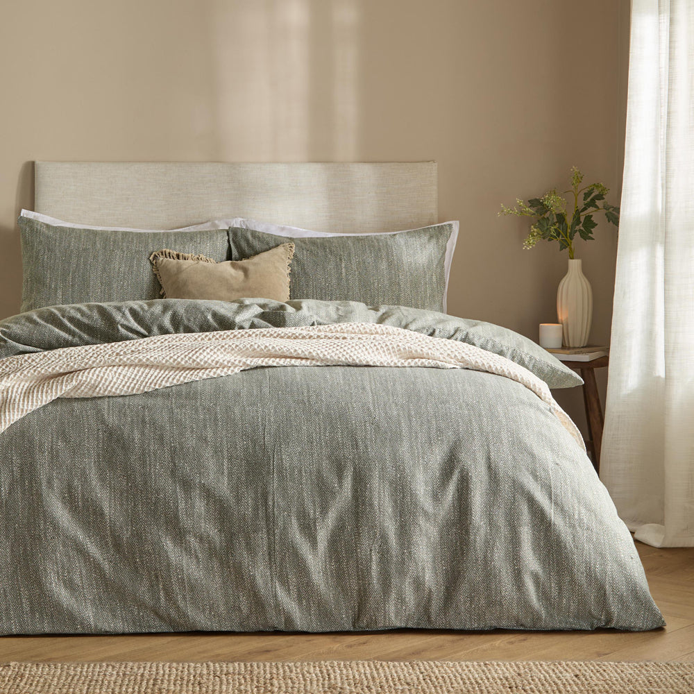 Harris Brushed Cotton Duvet Cover Set Olive