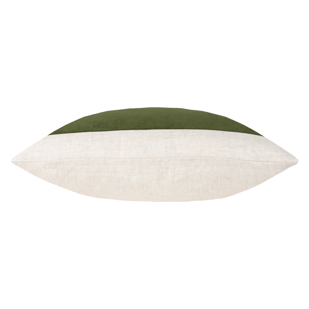Plain Green Cushions - Auden Linen Velvet Cushion Cover Olive Oil Yard