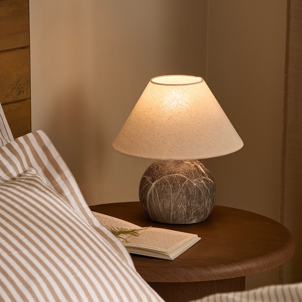 Plain Brown Lighting - Austell Round Wired Table Lamp Espresso Brown Yard