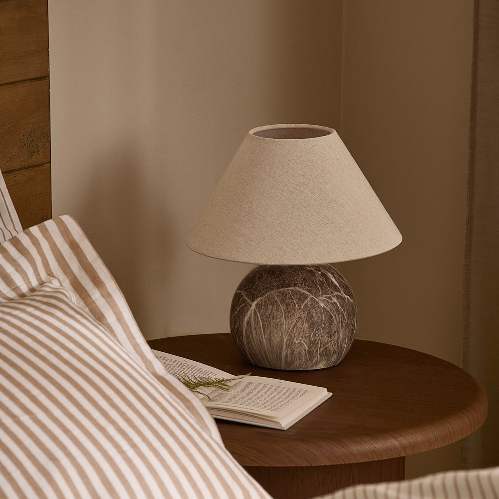 Plain Brown Lighting - Austell Round Wired Table Lamp Espresso Brown Yard