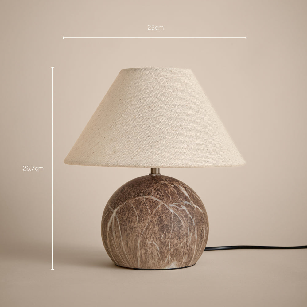 Plain Brown Lighting - Austell Round Wired Table Lamp Espresso Brown Yard