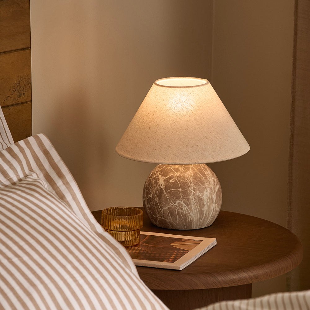 Plain Beige Lighting - Austell Round Wired Table Lamp Sand Yard