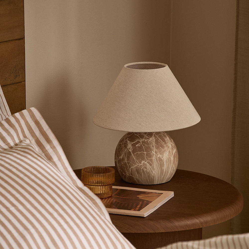 Plain Beige Lighting - Austell Round Wired Table Lamp Sand Yard