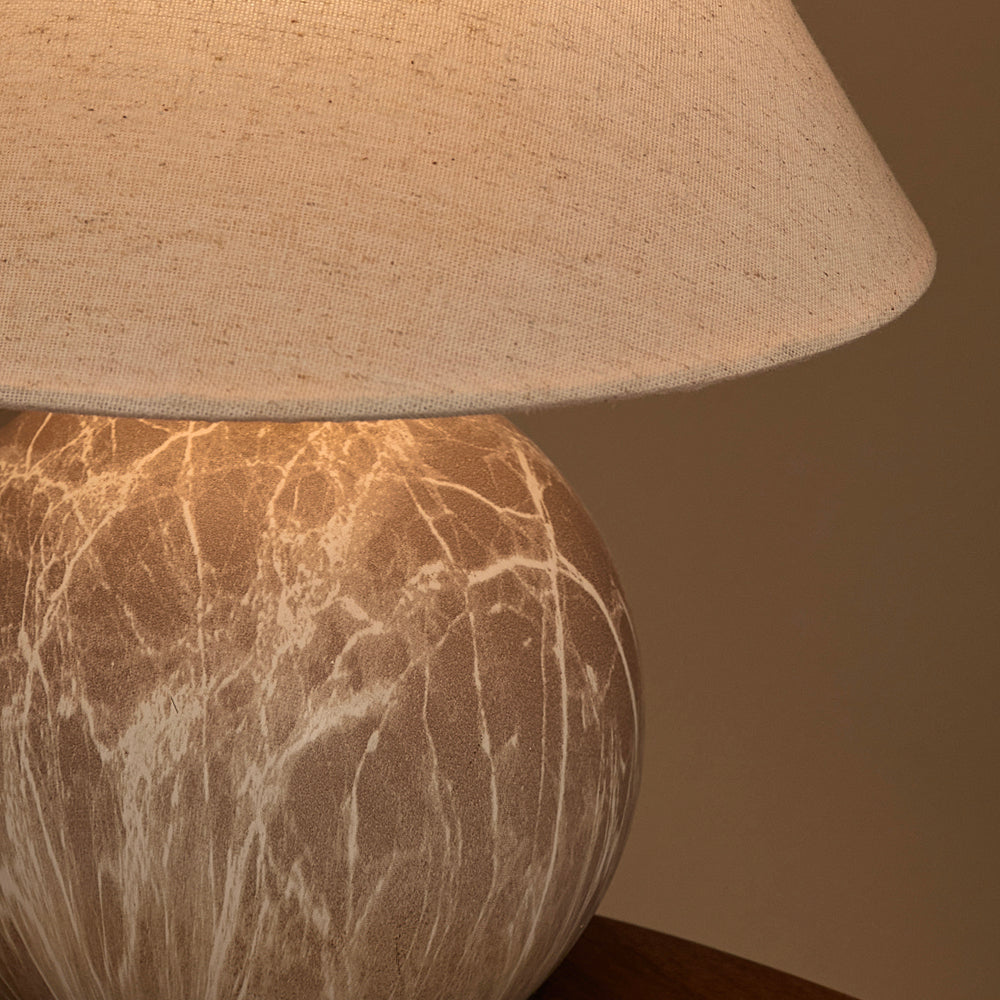 Plain Beige Lighting - Austell Round Wired Table Lamp Sand Yard
