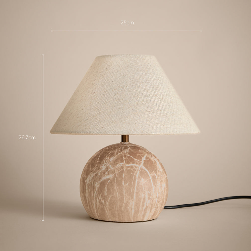 Plain Beige Lighting - Austell Round Wired Table Lamp Sand Yard