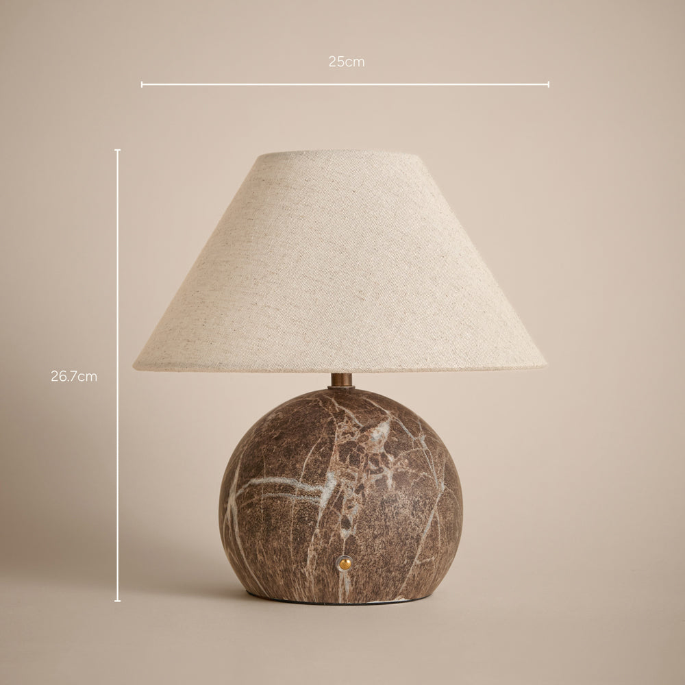 Plain Brown Lighting - Austell Round Rechargeable Table Lamp Espresso Brown Yard
