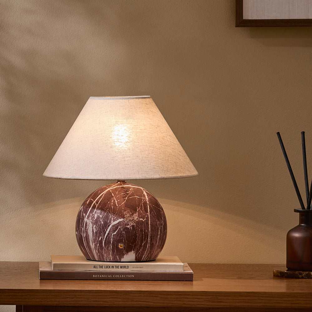 Plain Red Lighting - Austell Round Rechargeable Table Lamp Rosso Yard