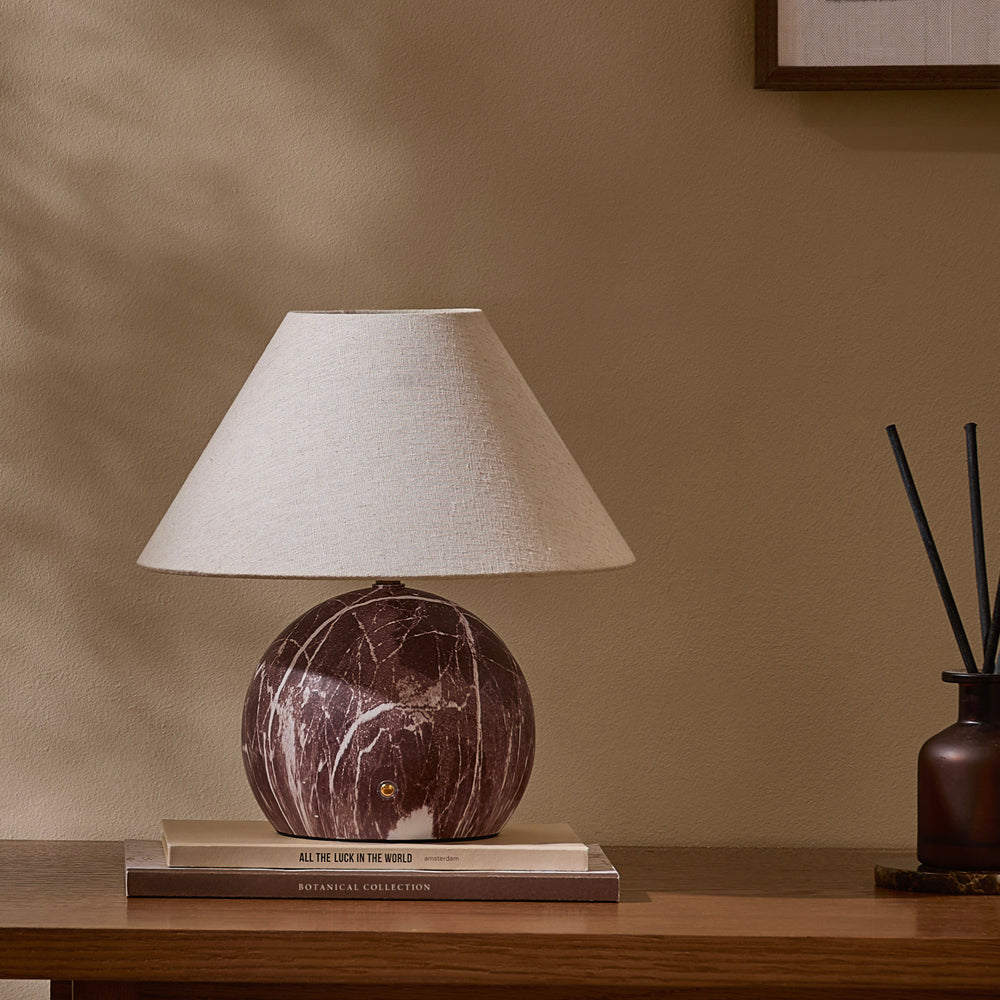 Plain Red Lighting - Austell Round Rechargeable Table Lamp Rosso Yard
