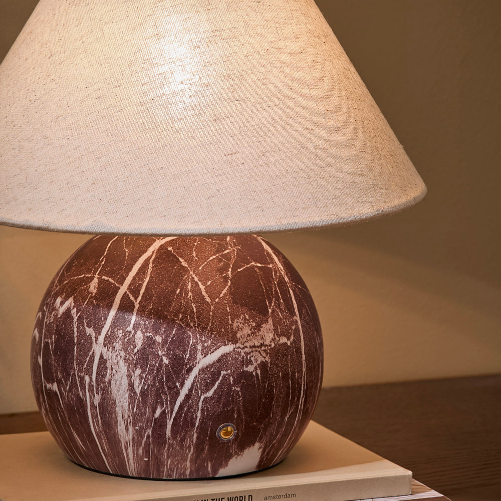 Plain Red Lighting - Austell Round Rechargeable Table Lamp Rosso Yard
