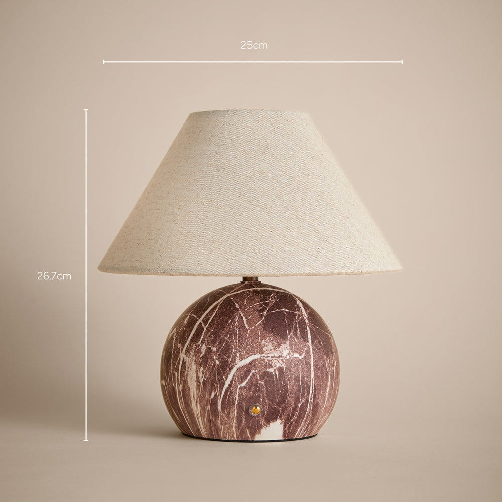 Plain Red Lighting - Austell Round Rechargeable Table Lamp Rosso Yard