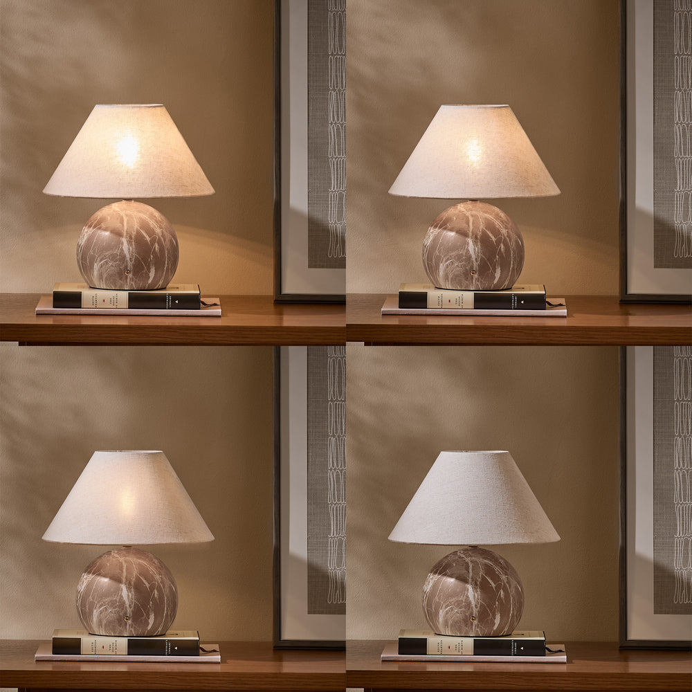 Plain Beige Lighting - Austell Round Rechargeable Table Lamp Sand Yard