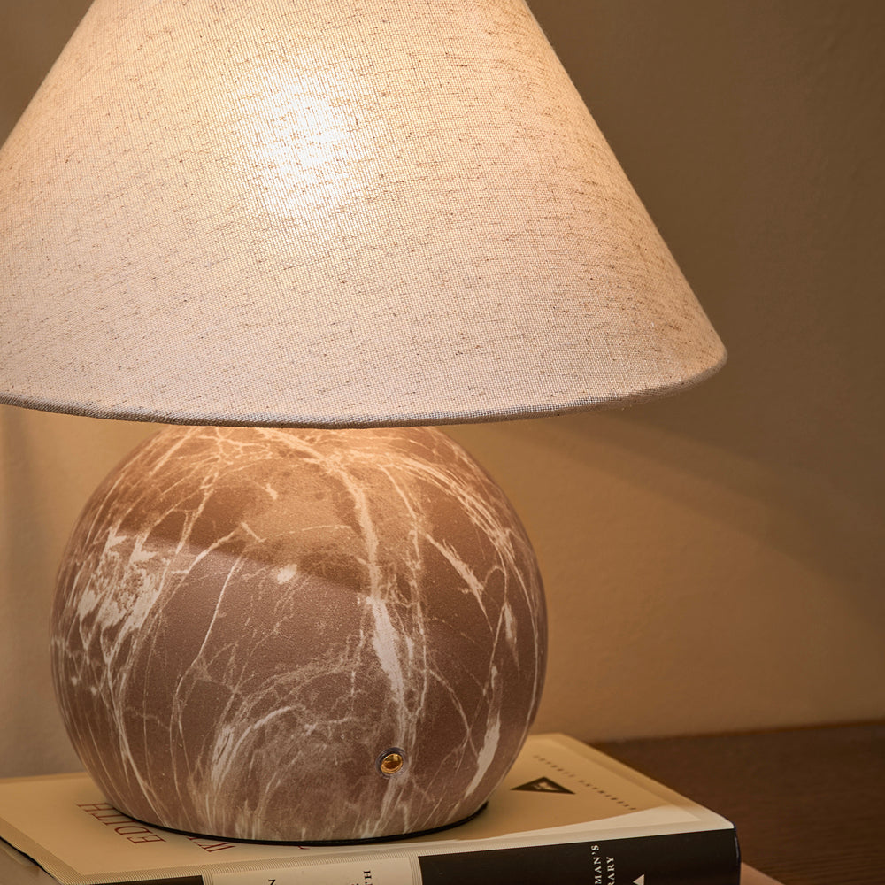 Plain Beige Lighting - Austell Round Rechargeable Table Lamp Sand Yard