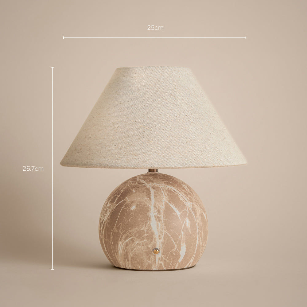 Plain Beige Lighting - Austell Round Rechargeable Table Lamp Sand Yard