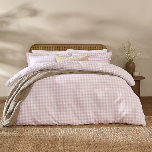 Check Purple Bedding - Barton Gingham Check Duvet Cover Set Blush Yard