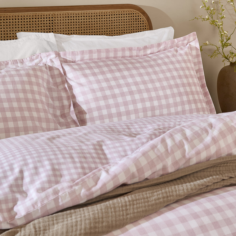 Check Purple Bedding - Barton Gingham Check Duvet Cover Set Blush Yard