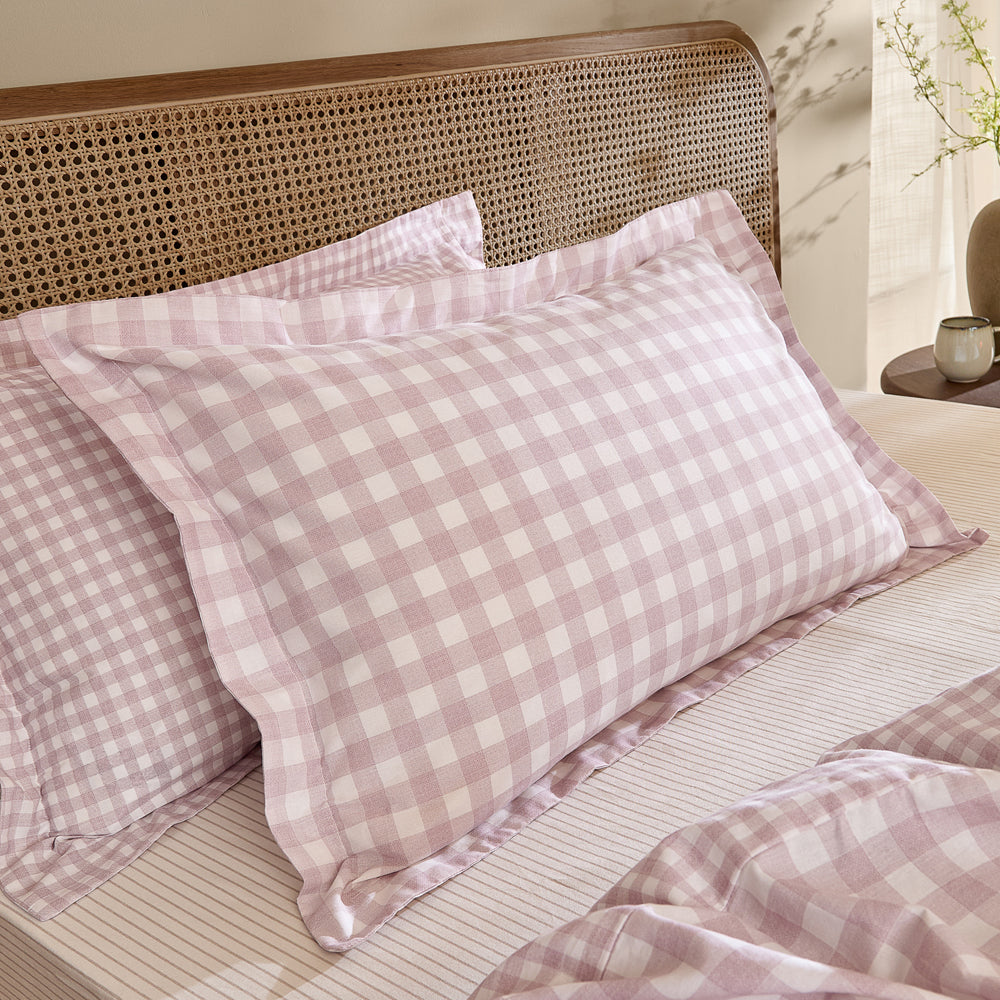 Check Purple Bedding - Barton Gingham Check Duvet Cover Set Blush Yard