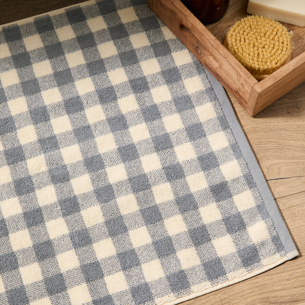 Check Blue Bathroom - Barton Gingham Check Bath Mat Denim Blue Yard