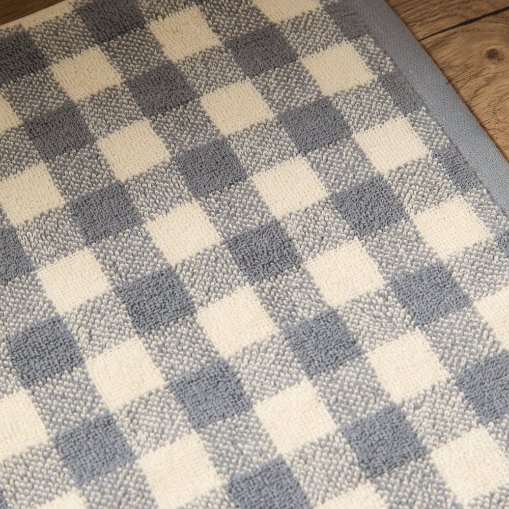 Check Blue Bathroom - Barton Gingham Check Bath Mat Denim Blue Yard
