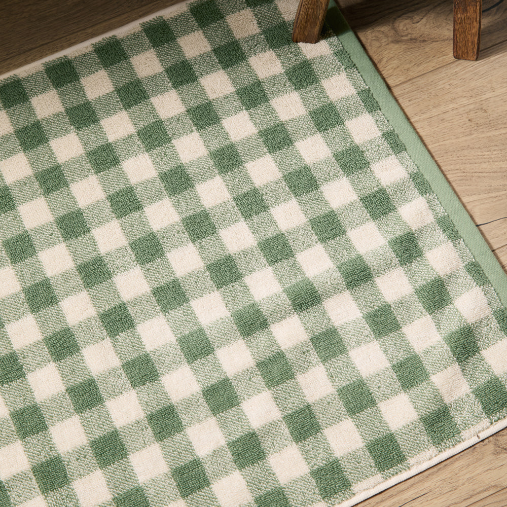 Check Green Bathroom - Barton Gingham Check Bath Mat Forest Yard