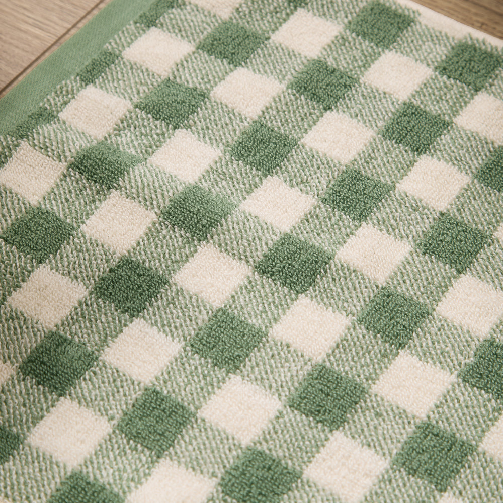 Check Green Bathroom - Barton Gingham Check Bath Mat Forest Yard