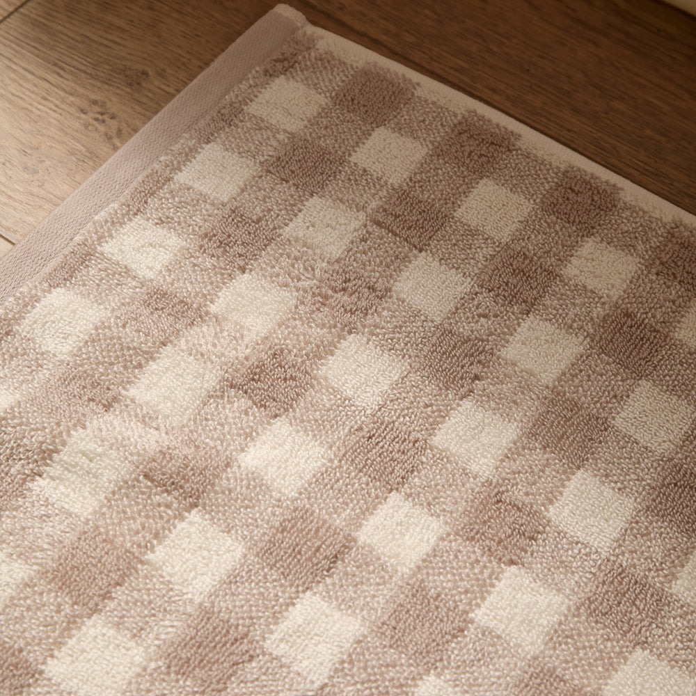 Check Cream Bathroom - Barton Gingham Check Bath Mat Natural Yard