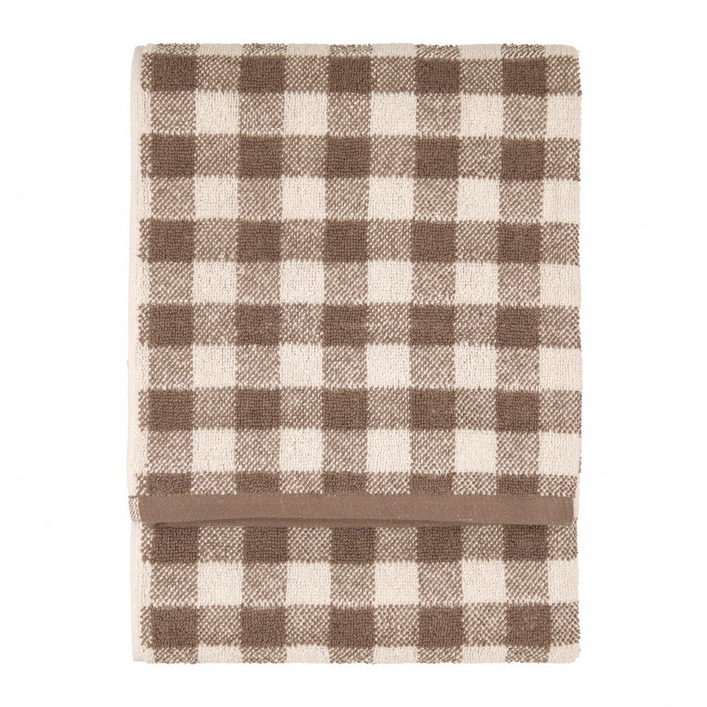Check Brown Bathroom - Barton Gingham Check Towels Cocoa Brown Yard