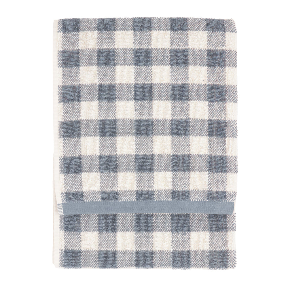 Check Blue Bathroom - Barton Gingham Check Towels Denim Blue Yard
