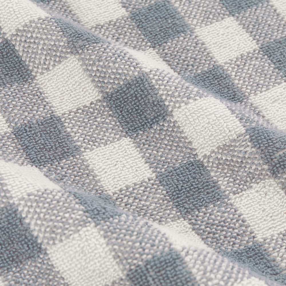 Check Blue Bathroom - Barton Gingham Check Towels Denim Blue Yard