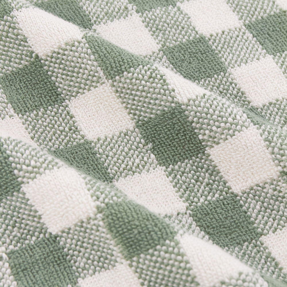 Check Green Bathroom - Barton Gingham Check Towels Forest Yard