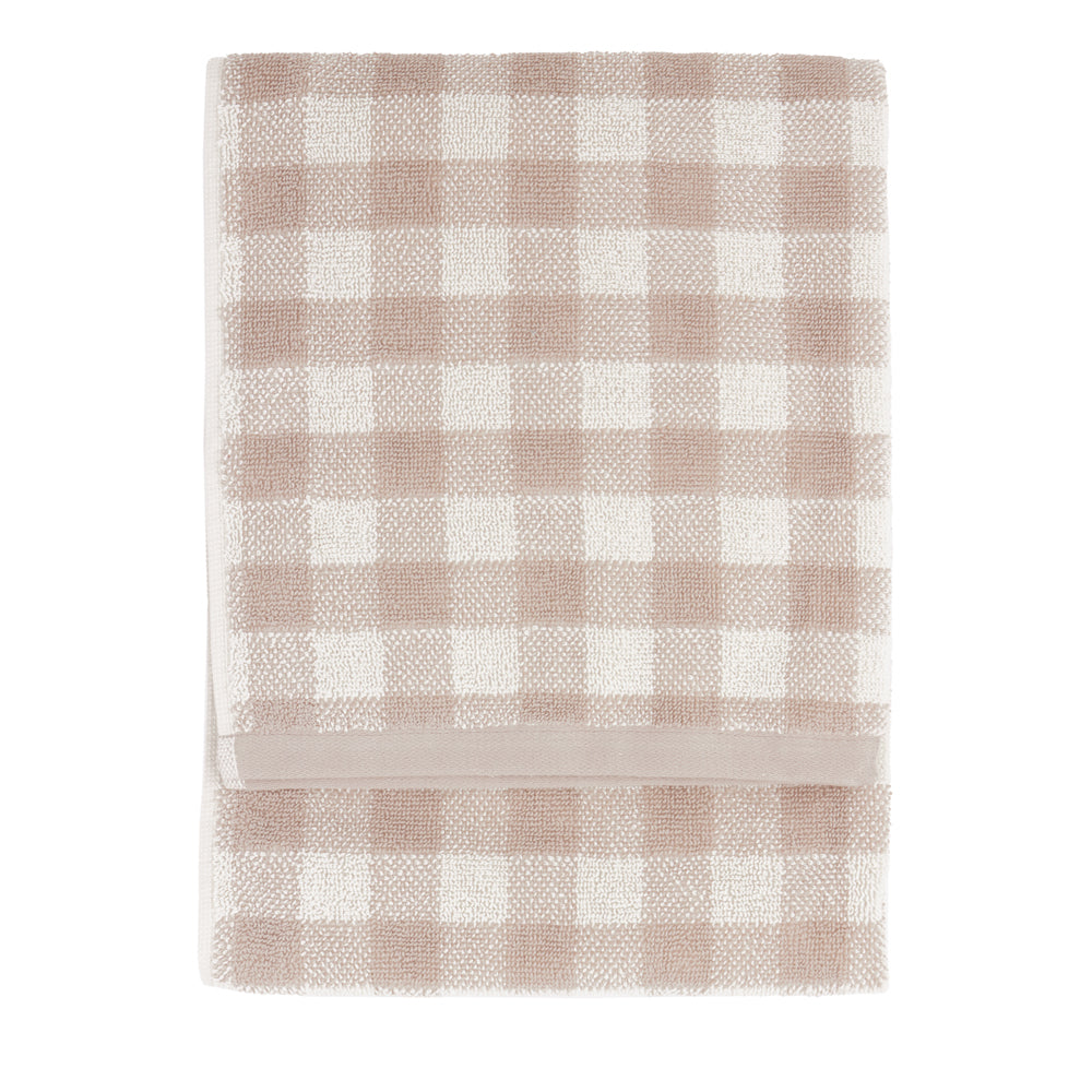 Check Cream Bathroom - Barton Gingham Check Towels Natural Yard