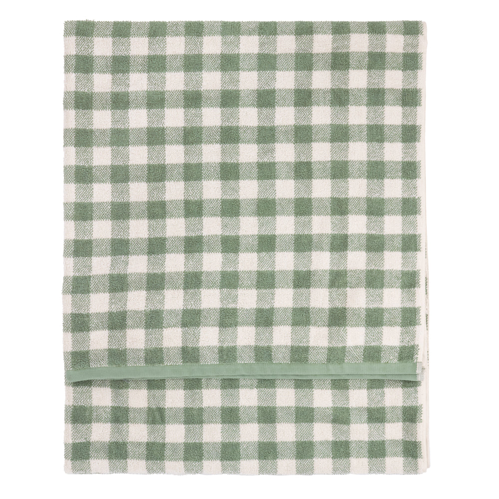 Check Green Bathroom - Barton Gingham Check Towels Forest Yard
